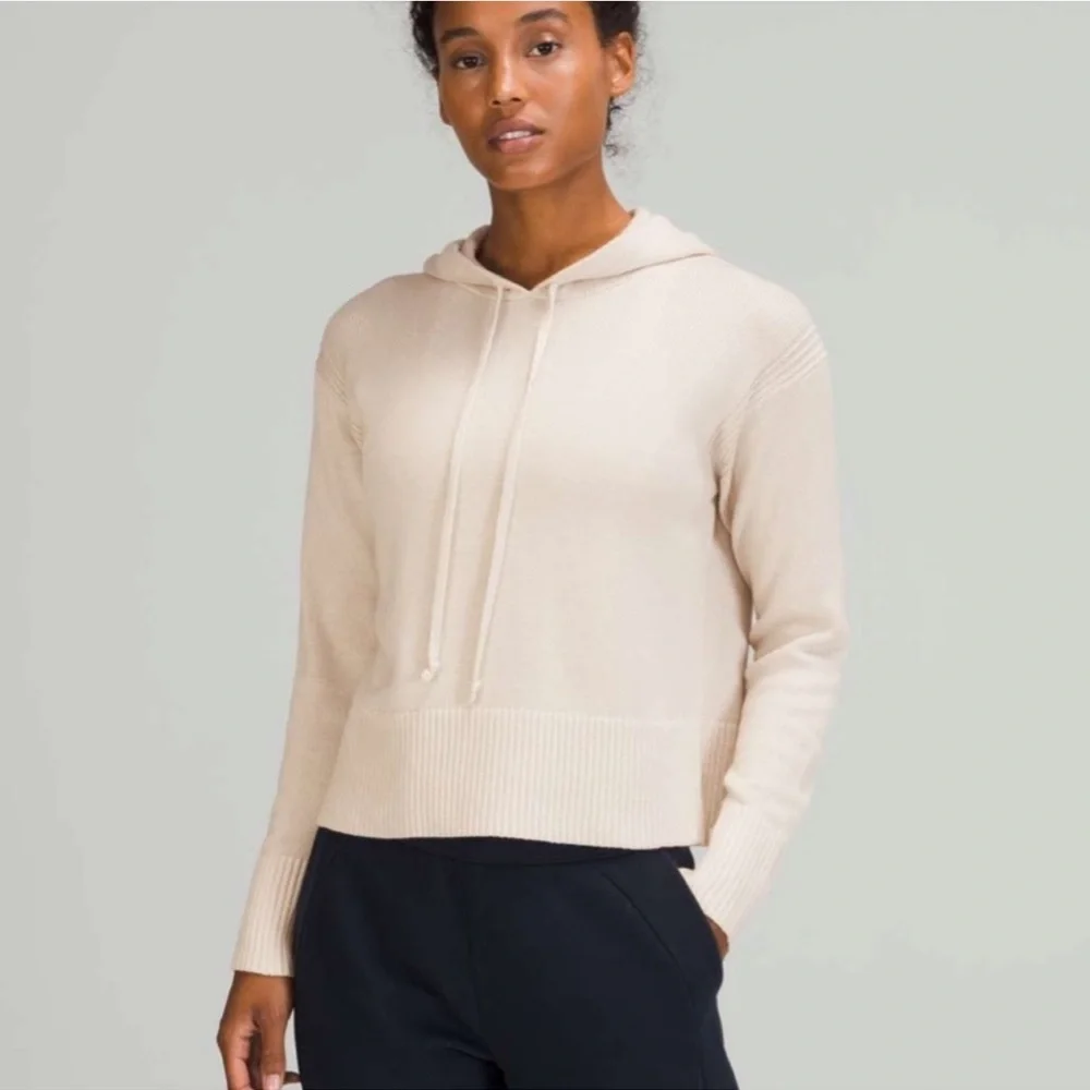 Lululemon Double Knit Sweater Hoodie White Opal